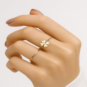 انگشتر رینگ و چهار پر طلا