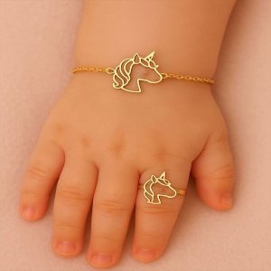 نیم ست یونیکورن نوزاد طلا