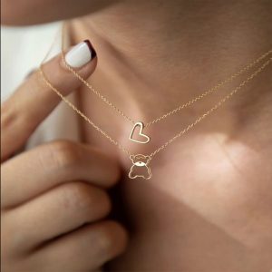 گردنبند پاندا قلب طلا